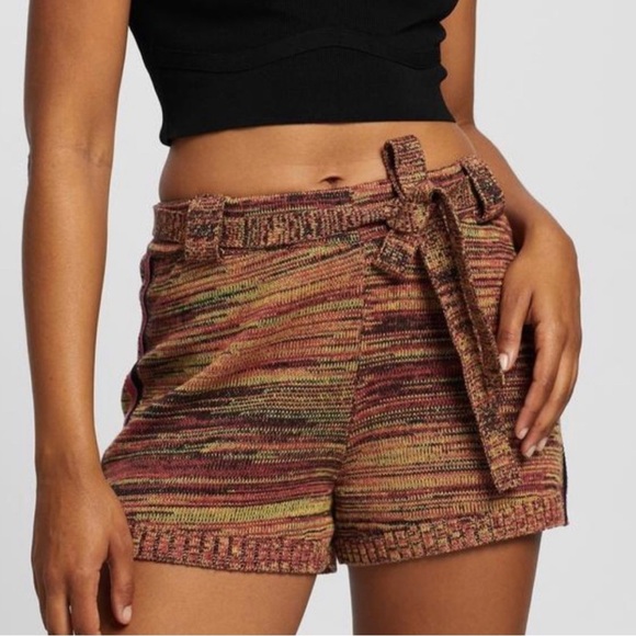 Anthropologie THE UPSIDE Marled Tie Front Nitara Knit Shorts - Picture 1 of 9